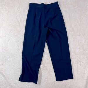 WILDLIFE New York Navy Blue Tailored Cropped Ankle Pants with side zipper